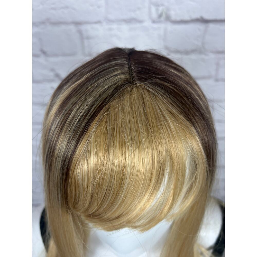 Honey Blonde and Medium Brown Side Bang Lace Front Wig - Picture 8 of 10